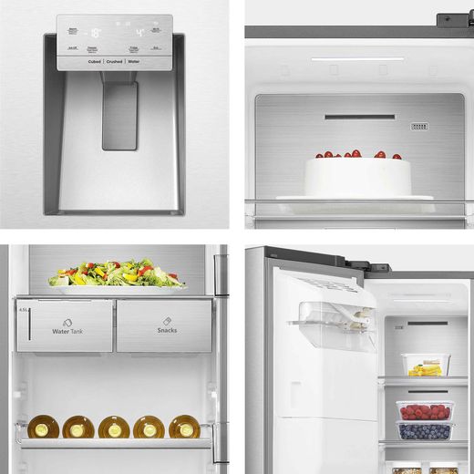 Hisense Pureflat Infinite American Fridge Freezer - Stainless Steel - Close up details